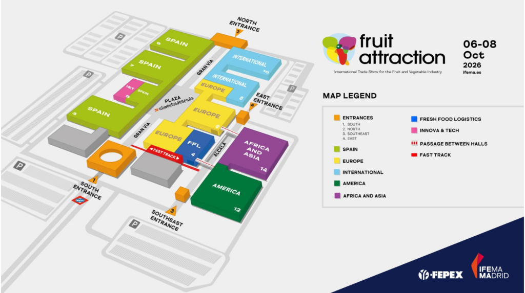 Sơ đồ mặt bằng tổng thể Fruit Attraction 2026