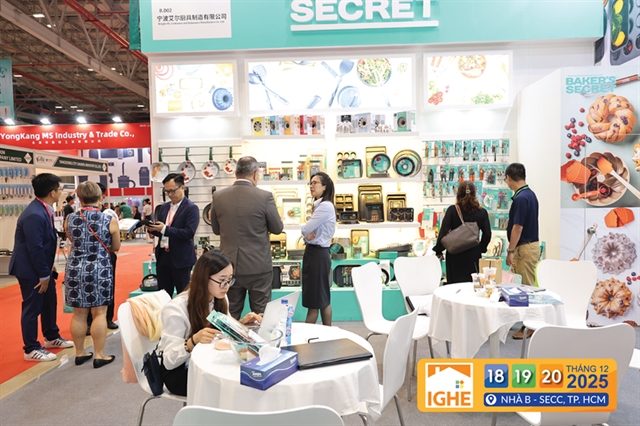 Exhibitors and visitors at the Vietnam International Gifts and Housewares Expo at SECC, Ho Chi Minh City