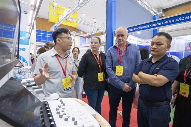 A booth at a previous Vietnam Medipharm Expo in Hanoi