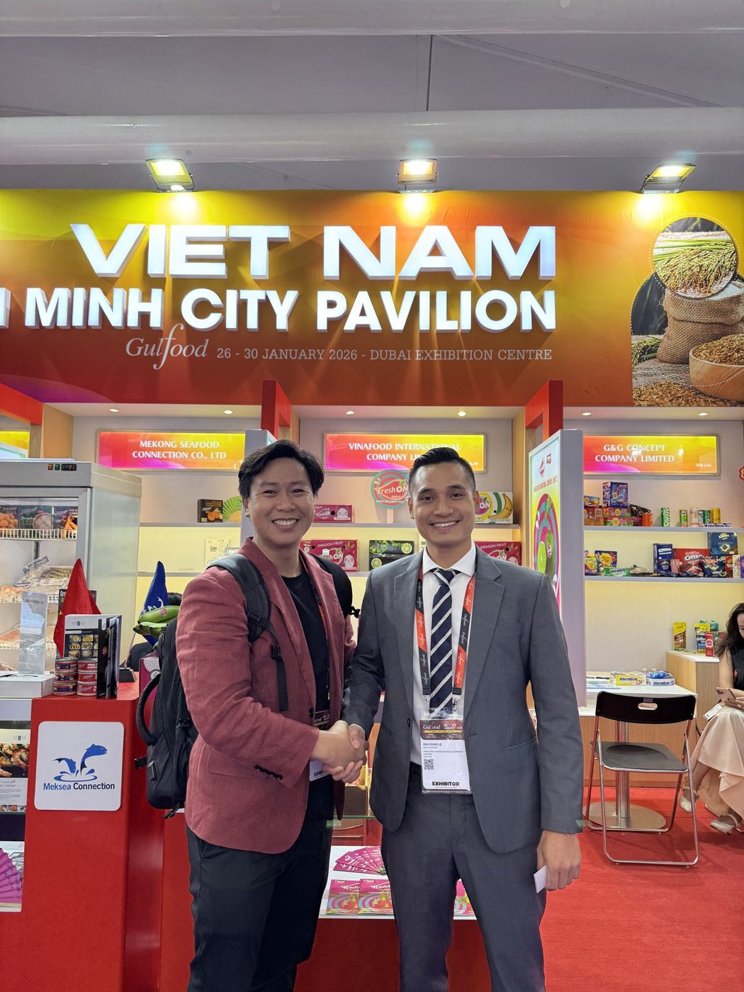 Maximillien Quân Phạm tại khu gian hàng Viet Nam – Ho Chi Minh City Pavilion, Gulfood 2026