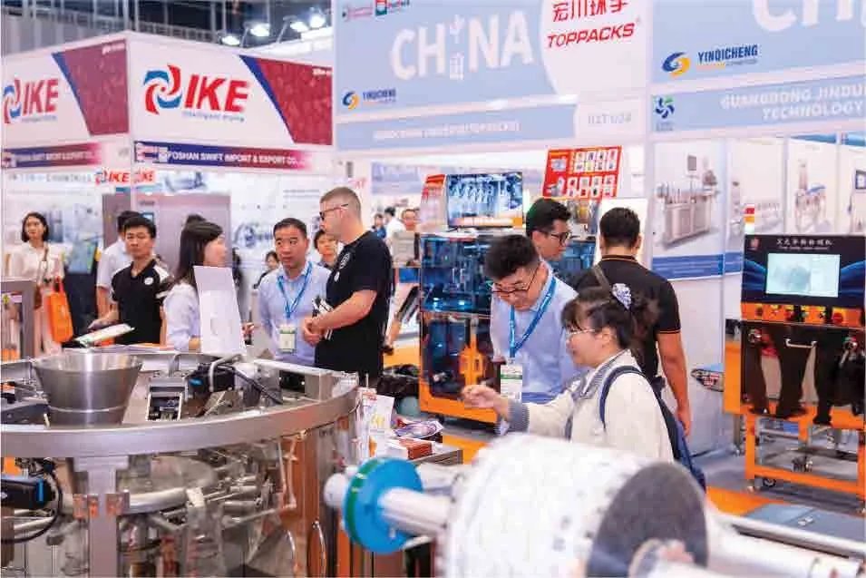 Packaging machinery demonstration in the ProPack Vietnam 2026 hall at SECC