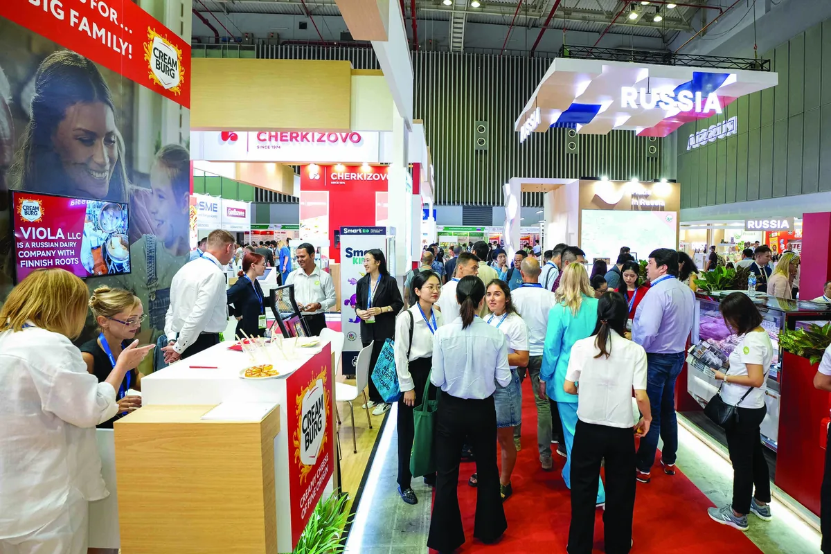 Visitors walking the exhibition aisle at Vietfood & Beverage – ProPack Vietnam